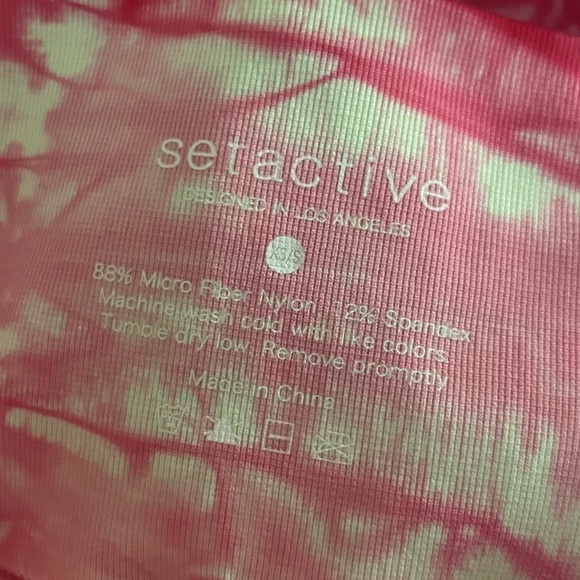 SetActive Pink Tie Dye Leggings - Picture 7 of 8